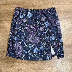 Motel Black and Purple Dragon Print Skirt
